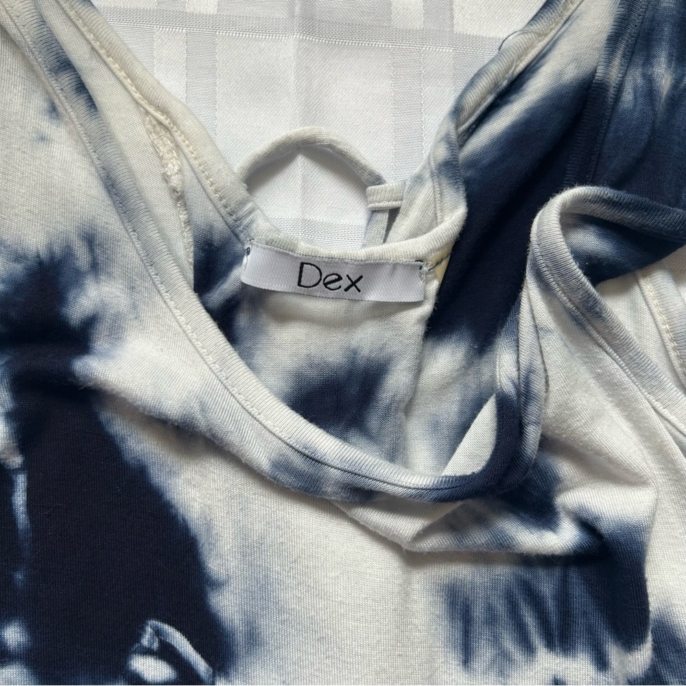 Dex Blue & White Tie Dye Maxi Length Tank Top Style Dress - Picture 11 of 16